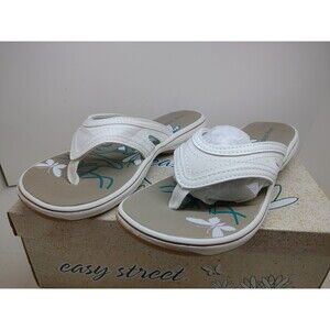 Easy Street Women Sandals Size 8 W White Sarasota 40-9703 New
